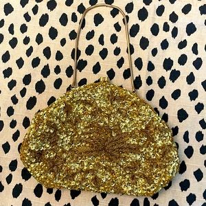 Vintage Simon gold sequin handbag